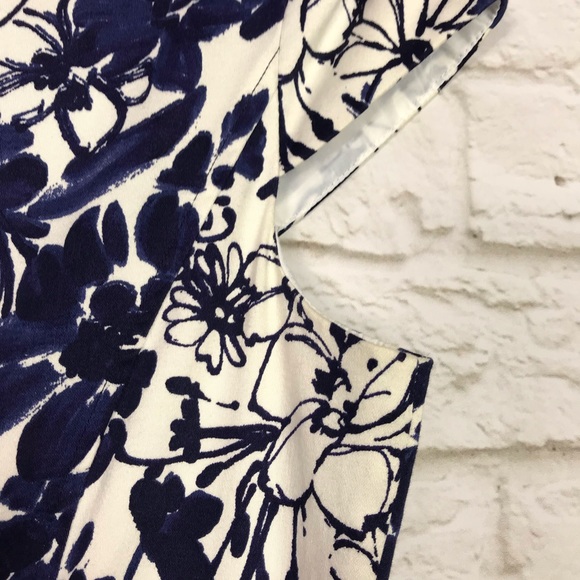 Anne Klein Floral Cap Sleeve Scoop Neck Dress 10 - Picture 5 of 8